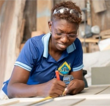 Craftswoman in workshop