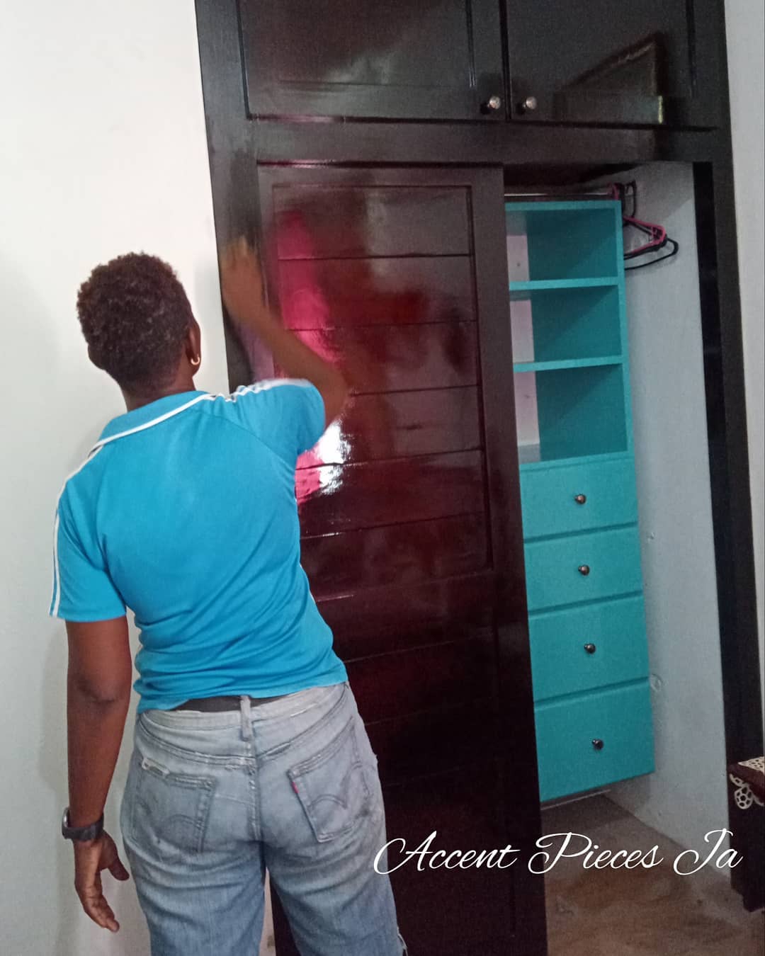 WoodenAccentJa-Finished Custom Bedroom Storage